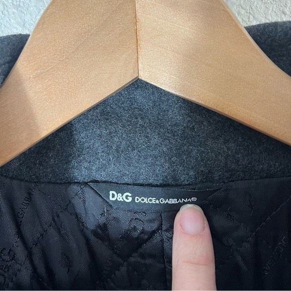 D&G x DOLCE & GABBANA Y2K Double Breasted Long Wool Coat Jacket Peacoat - Picture 10 of 15